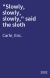 "Slowly, slowly, slowly," said the sloth