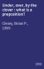 Under, over, by the clover : what is a preposition?