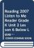 Reading 2007 Listen to Me Reader Grade K Unit 2 Lesson 6 Below Level
