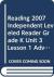 Reading 2007 Independent Leveled Reader Grade K Unit 3 Lesson 1 Advanced