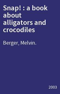 Snap! : a book about alligators and crocodiles