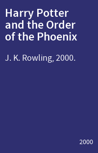 Harry Potter and the Order of the Phoenix