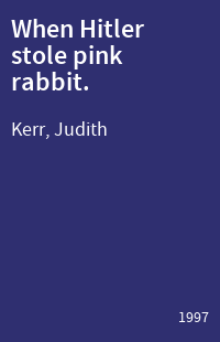When Hitler stole pink rabbit.