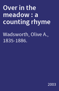 Over in the meadow : a counting rhyme