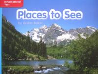 Reading Wonders Leveled Reader Places to See: On-Level Unit 8 Week 2 Grade K