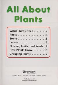 Harcourt Science Below-Level Reader Grade 1 All about Plants