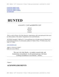Hunted A House of Night Novel