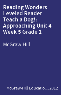 Reading Wonders Leveled Reader Teach a Dog!: Approaching Unit 4 Week 5 Grade 1