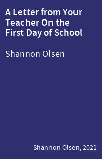 A Letter from Your Teacher On the First Day of School