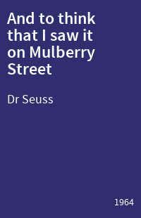 And to think that I saw it on Mulberry Street