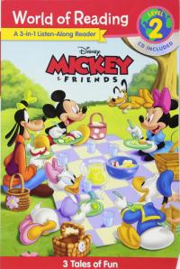 World of Reading Mickey and Friends 3-in-1 Listen-Along Reader (World of Reading Level 2) 3 Fun Tales with CD!