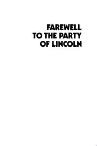 Farewell to the Party of Lincoln Black Politics in the Age of FDR