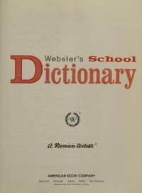 Webster's School Dictionary