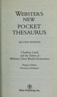 Webster's New Pocket Thesaurus