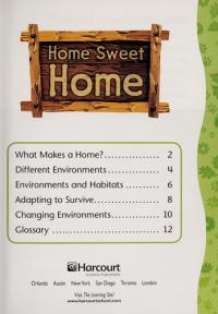 Home Sweet Home, On-level Reader Grade 2 Harcourt School Publishers Science