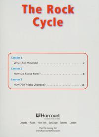 Harcourt Science Blw-LV Rdr the Rock Cycle G5 Sci 06