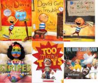 David Shannon Collection Set of 6 Books: A Bad Case of Stripes; David Gets in Trouble; David Goes to School; No, David!; The Rain Came Down; and Too Many Toys