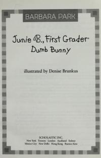 Dumb Bunny Junie B., First Grader