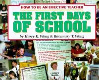 The First Days of School How to be an Effective Teacher